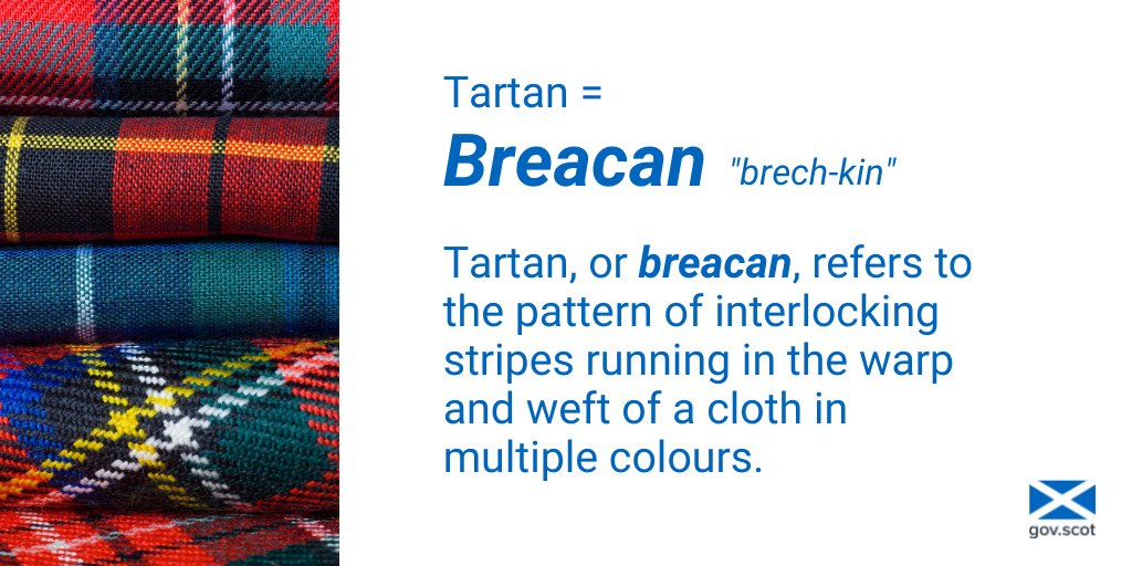 Following the World Gaelic Week, <a href="/ScotGovCanada/">Scottish Government in Canada</a> and <a href="/ScotGovUSA/">Scottish Government USA</a> will continue sharing a selection of Gaelic words in anticipation of #TartanDay. 🏴󠁧󠁢󠁳󠁣󠁴󠁿

'Breacan' seemed fitting to launch the series – would you agree? 👇

Stay tuned to both channels for more! 💬