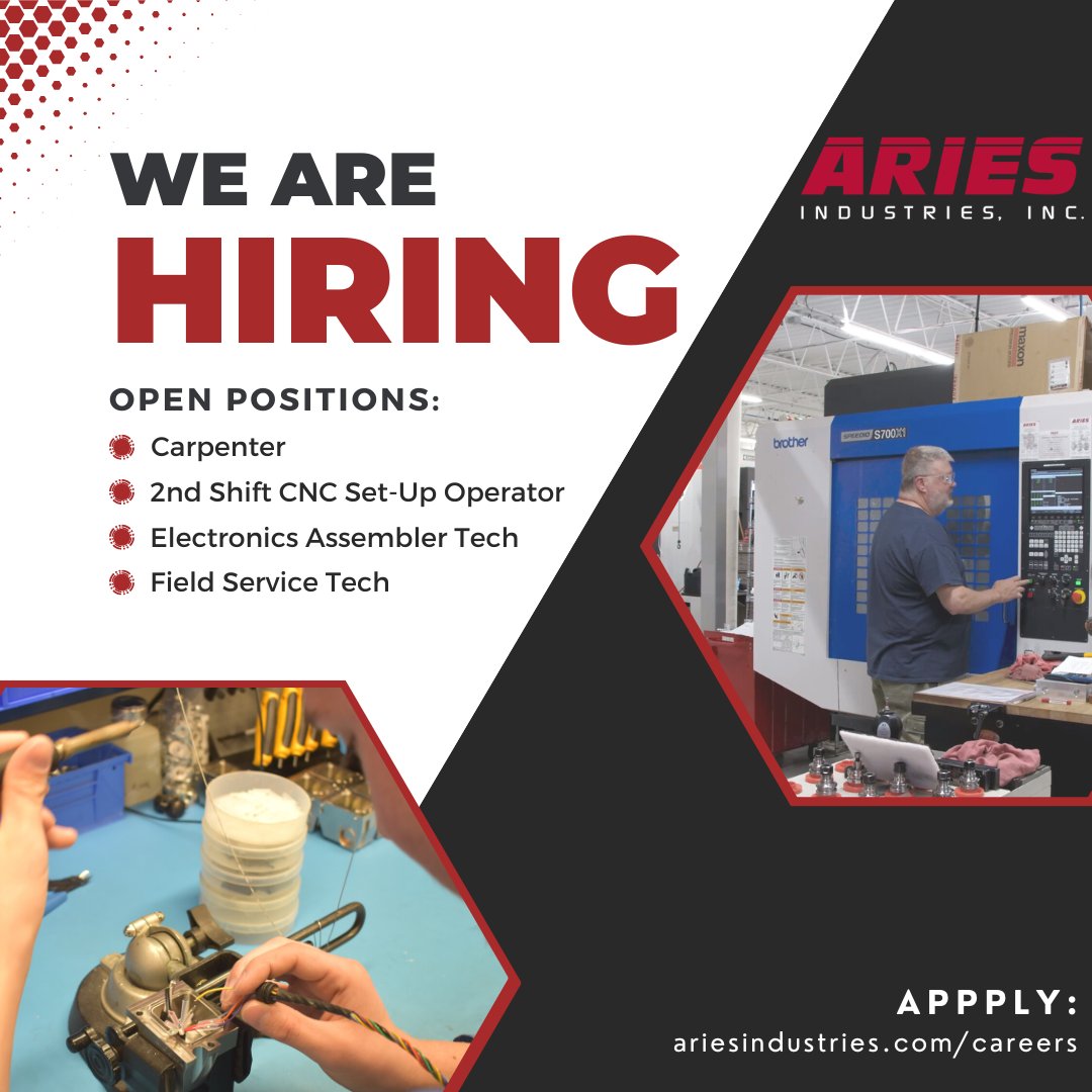 TeamAriesInd's tweet photo. Are you ready to work for a company that pulls together as a team and works with cutting-edge tech? Aries Industries designs and builds innovative, robotic equipment for the men and women who keep the pipes in our community running safely and smoothly. We are expanding our team https://t.co/O89RckTWZ8