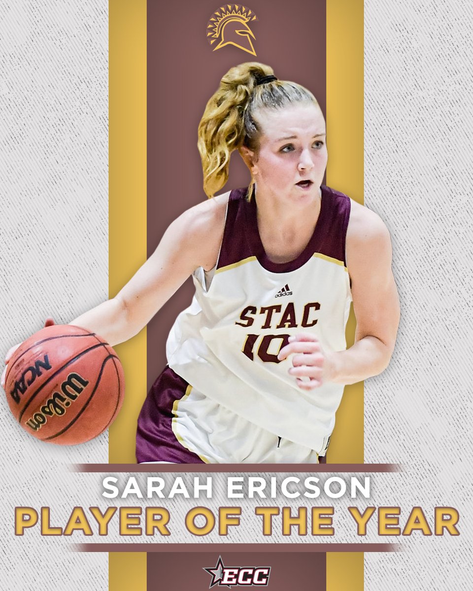 ECC Women's Basketball Player of the Year - Sarah Ericson, <a href="/STACSpartans/">STAC Spartans</a> 

bit.ly/3Yji3Ck