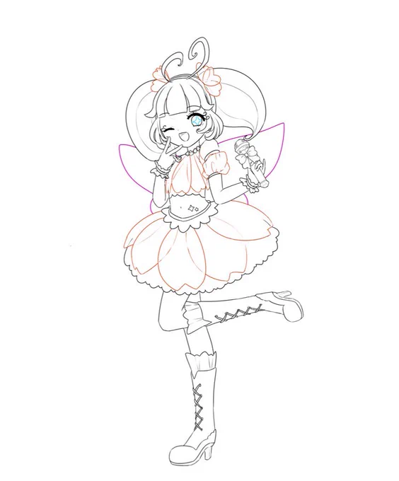 久々に絵を描いていた(創作のかわいいかわいいアイドルだね) 