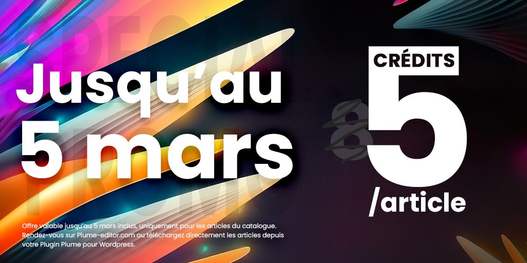 PlumeEditor's tweet photo. Bon OK vous avez gagné, tous les articles "à Réserver" passent également à 5 crédits jusqu'au 5 Mars. 😘
https://t.co/mcf0Zll0Gh
Rappel : https://t.co/avxIV1Mokm