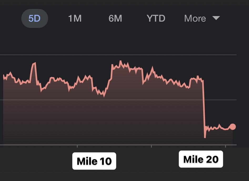 MountainRoche's tweet photo. Bitcoin doing an impersonation of a Boston Marathon pace chart https://t.co/lsmygUATVy