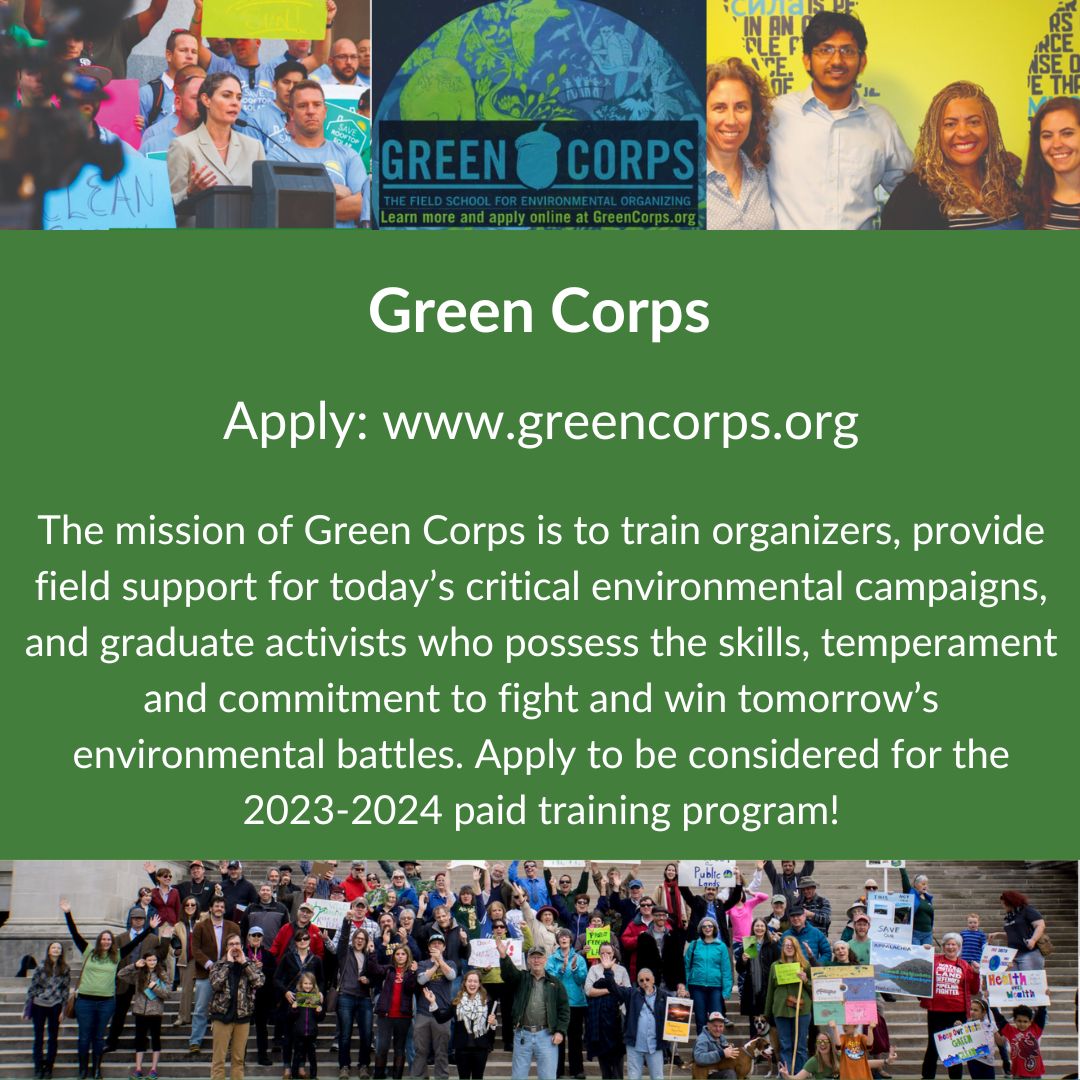 Apply to learn organizing skills and work on critical environmental campaigns as part of our August 2023-August 2024 program!