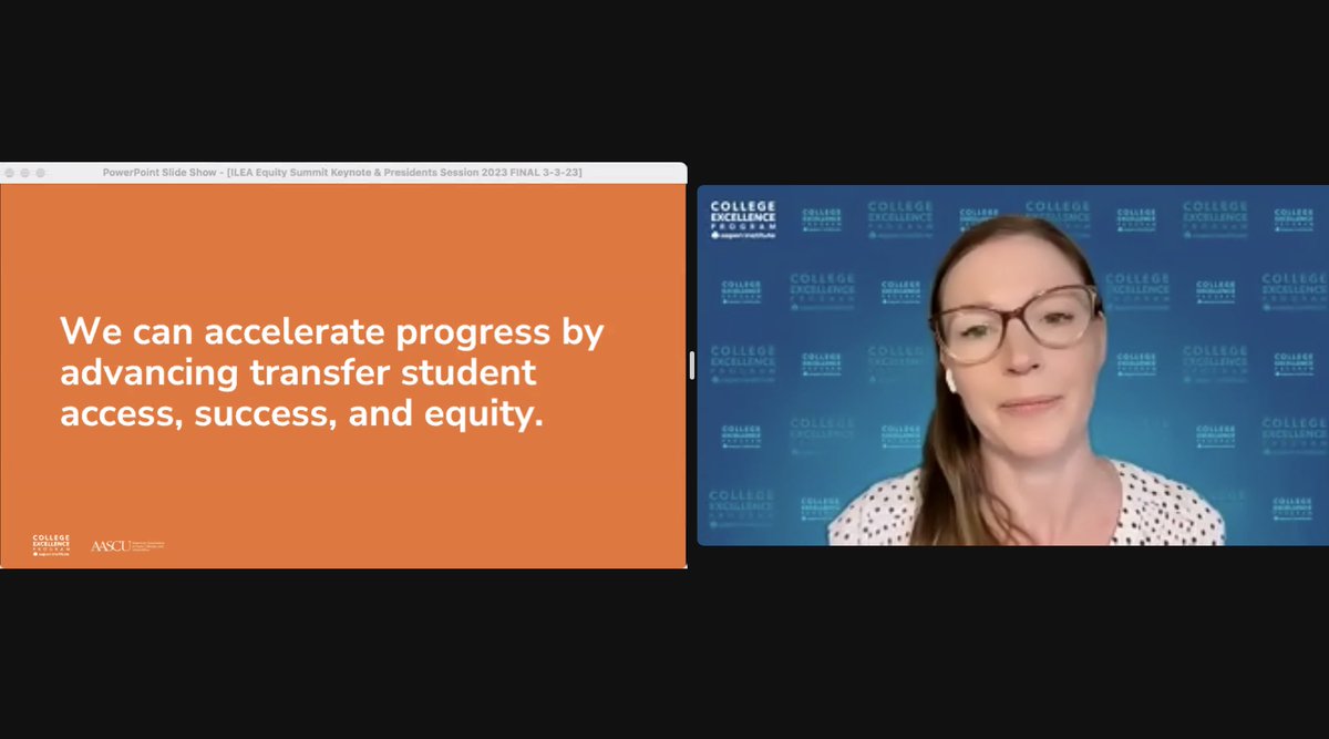 partnershipfcc's tweet photo. "We can accelerate progress by advancing transfer student access, success, and equity." -Dr. Heather Adams at #2023EquityInstitute https://t.co/D3tbqTdFx6