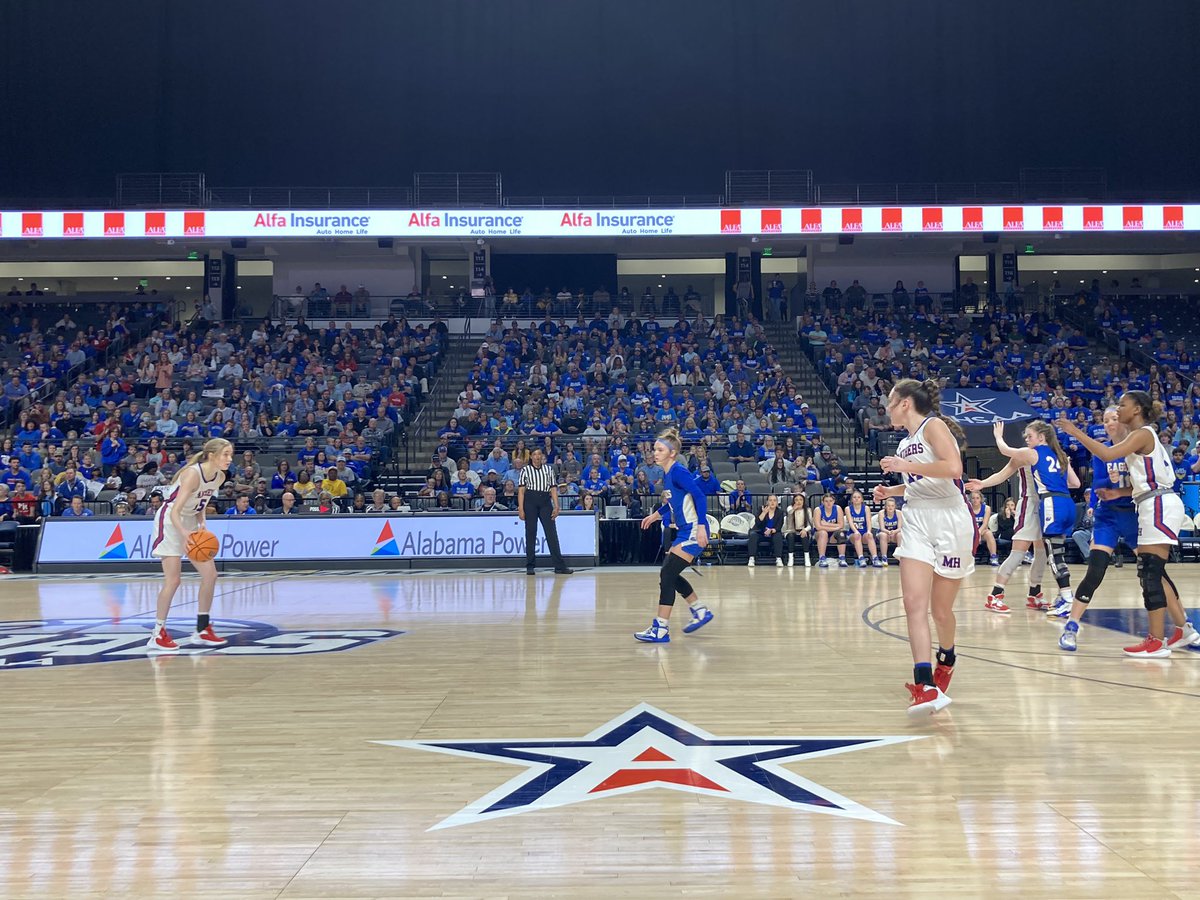Mars Hill and Cold Springs are tied 20-20 with 3:53 left in the second quarter of the Class 2A girls state championship game.