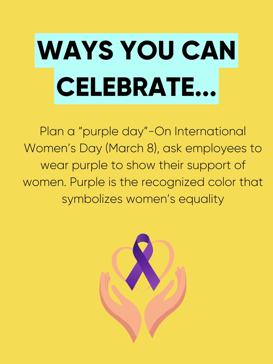 Happy Women's History Month!!👏💕👭

While there are many national occasions to honor notable women, there are also an increasing number of workplace occasions to recognize female accomplishments. Here are some ideas for how to observe Women's History Month: