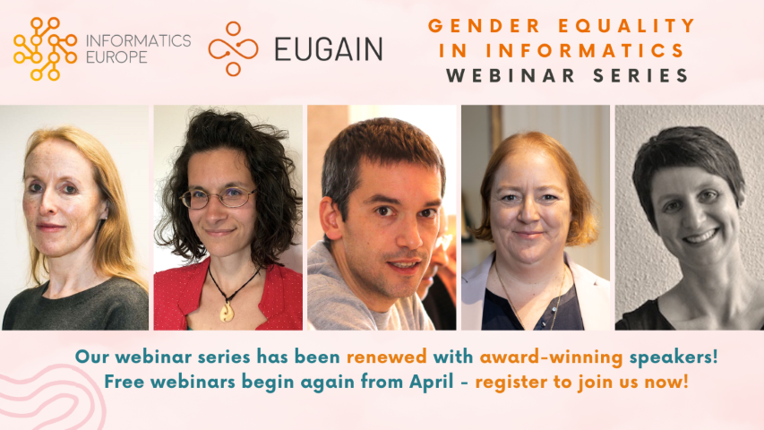 🥳We're back! Join us at our renewed webinar series with award-winning speakers on gender equality in #informatics! Find out more here 👉informatics-europe.org/events/webinar… @COSTprogramme @eugain19122 #computerscientists #womeninSTEM