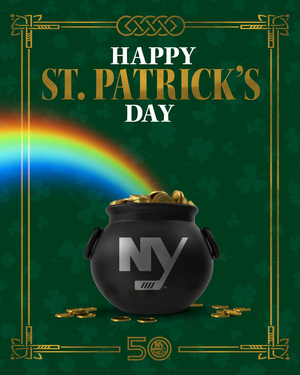 NYIslanders's tweet photo. Wishing #IslesNation a Happy St. Patrick's Day! 🍀 https://t.co/uB3ZPsbXha
