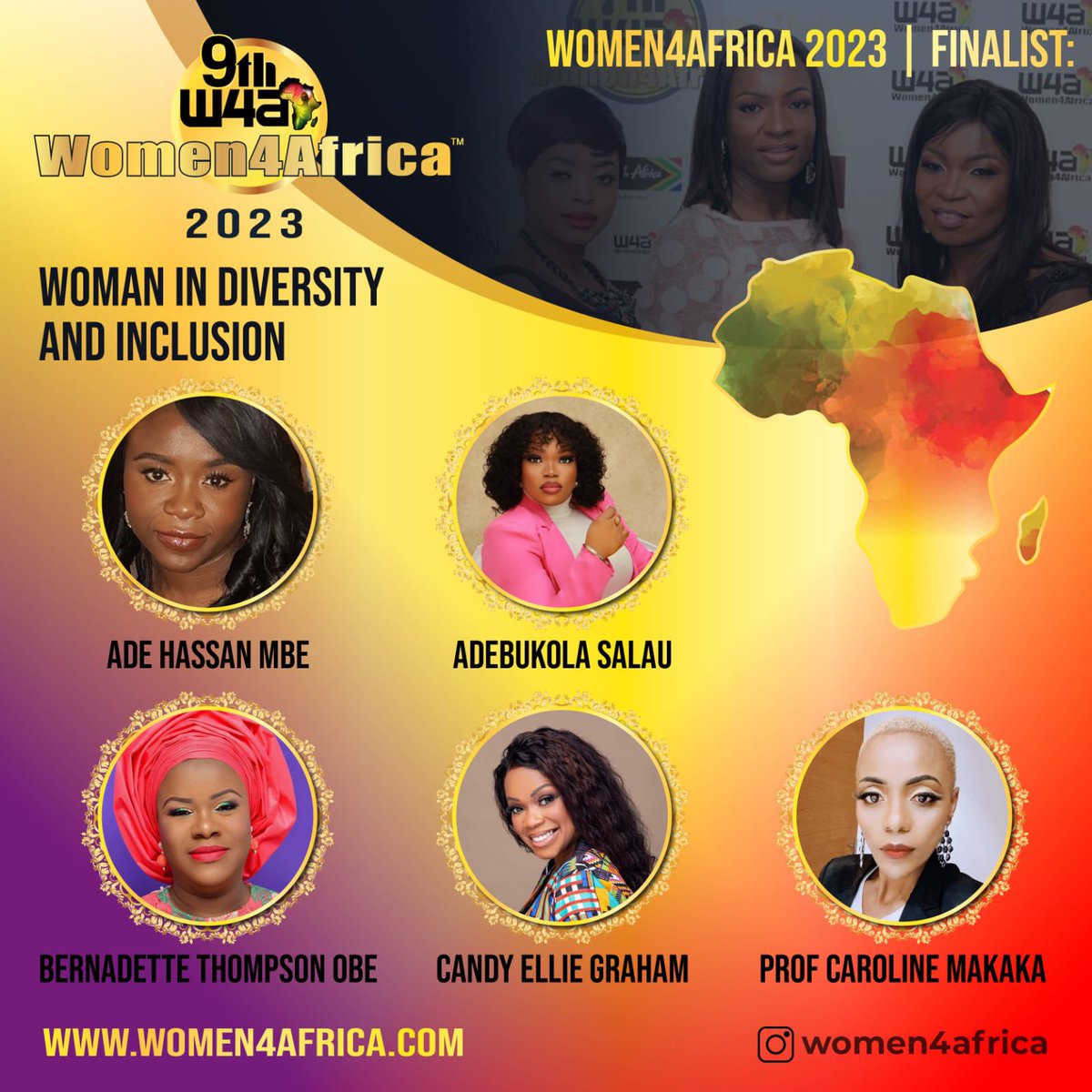 Women4Africa's tweet image. Meet our #Women4Africa 2023 'Woman in Diversity &amp;amp; Inclusion' finalists 🏆🏆👏👏