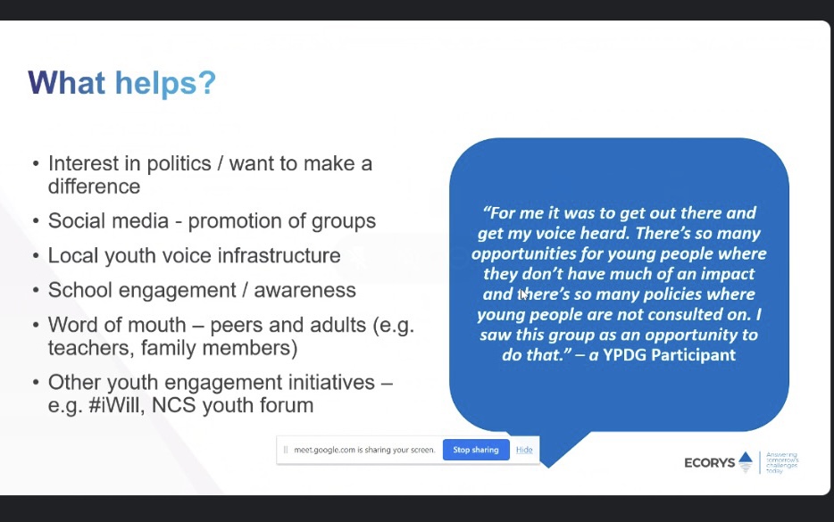 Shoutout_UK's tweet photo. Yesterday we had a workshop with @ecorysuk to discuss their evaluation findings on the #YPDG and @UKYP 🙌
A huge thank you to the #YPDG members for your contributions!
Check out some of Ecorys' findings below 🔽🔽 https://t.co/Z9RfgYjWfh