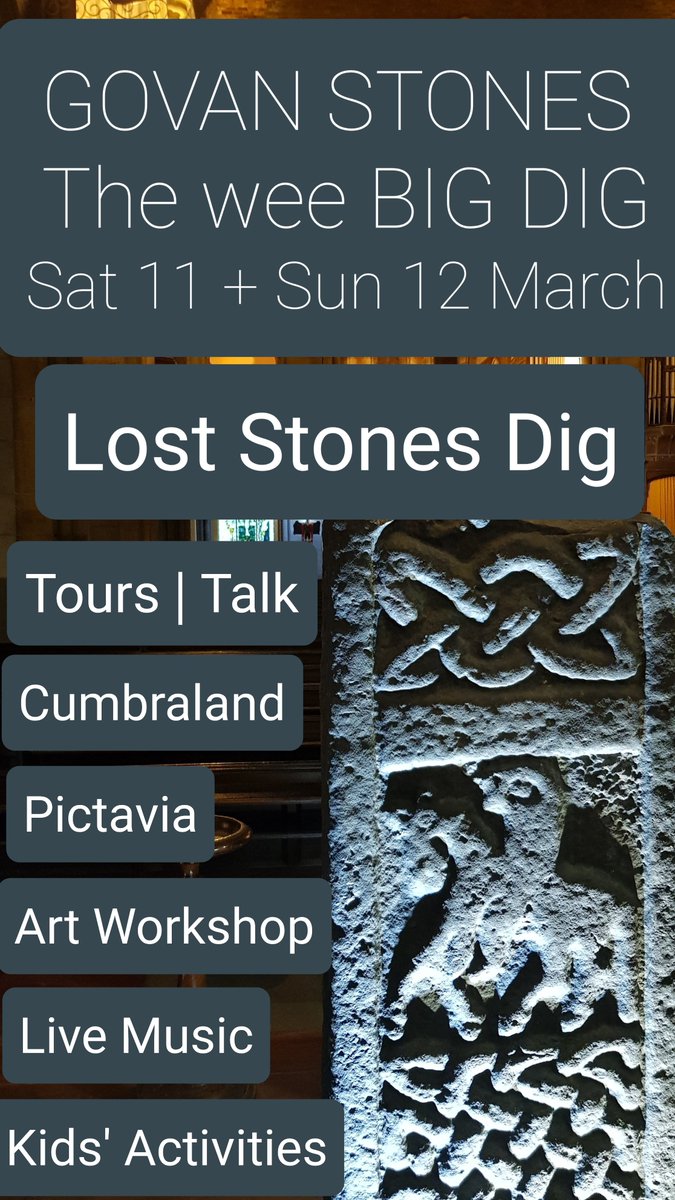 The Govan Stones ๐ก๐ (@govanstones) on Twitter photo A wee BIG DIG is coming to the <a href="/GovanStones/">The Govan Stones ๐ก๐</a>.
On Sat 11th and Sun 12th March, YOU can take part in an archaeology dig in Govan Old's 1,500-year-old graveyard, as we look for early medieval carved stones from the Viking-Age Kingdom of Strathclyde.
Details: fb.me/e/8FdSHxIIY A wee BIG DIG is coming to the <a href="/GovanStones/">The Govan Stones ๐ก๐</a>.
On Sat 11th and Sun 12th March, YOU can take part in an archaeology dig in Govan Old's 1,500-year-old graveyard, as we look for early medieval carved stones from the Viking-Age Kingdom of Strathclyde.
Details: fb.me/e/8FdSHxIIY