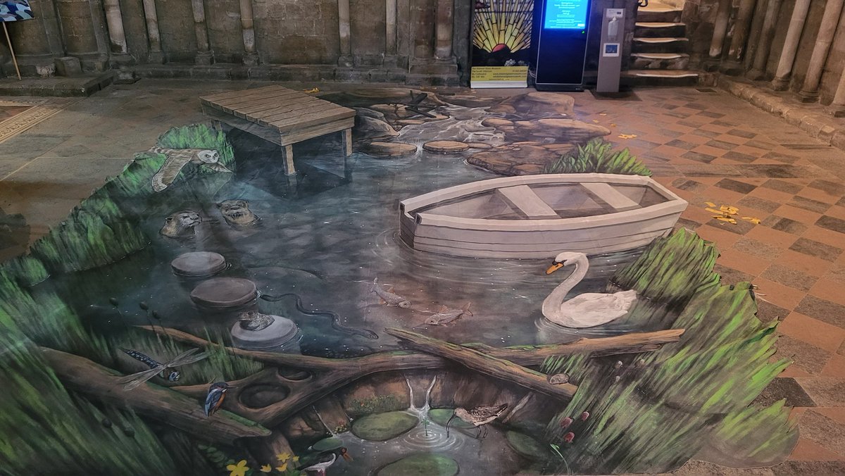 Come and have your photo taken on the giant 3D wetland mural this weekend.

The Dean and Lucy Frazer, Secretary of State for Culture, Media and Sport tried it out this afternoon.

The mural highlights this year's #WorldWetlandsDay theme of wetland restoration.

#WetlandsCan