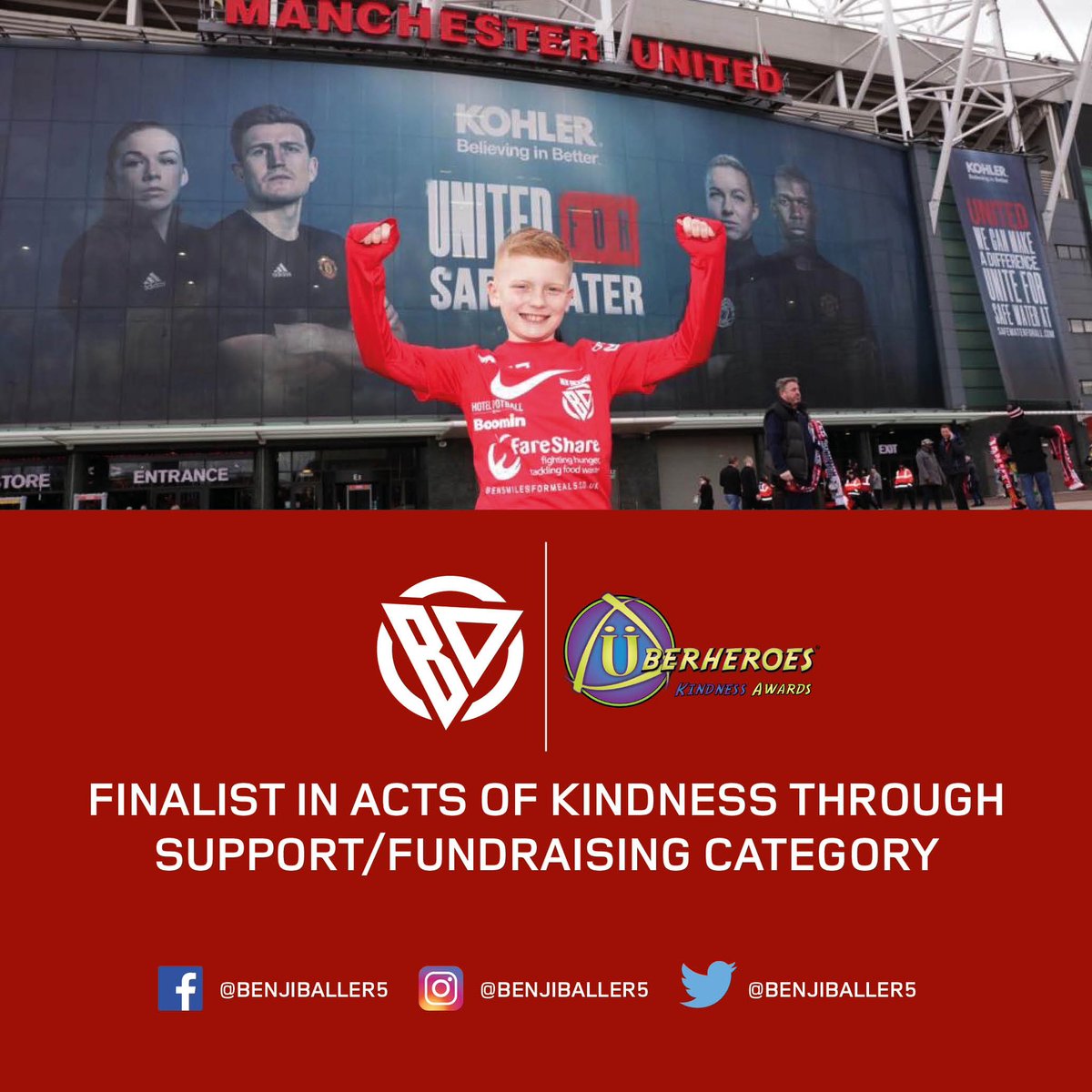 Benjiballer5's tweet photo. Buzzing to be a finalist at the @UberheroesNI Kindness Awards. I can’t wait until the Awards night.
Thank you @FareShareNI for nominating me. #uberheroes #awards #kindnessawards #charity #thankyou #finalist https://t.co/382yJuh5T6
