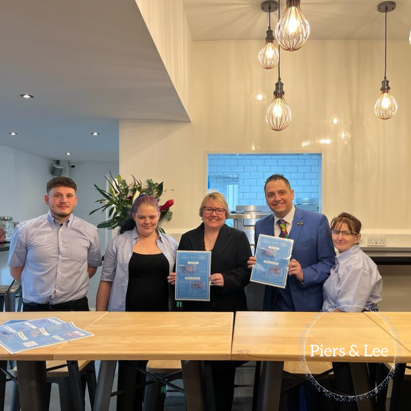 It was a great pleasure having you here today to meet the team and find out what scrumptious food and drink we are serving! We hope to see you again soon Cllr Sandra Walmsley!😊

#PiersandLee #Coffeeshop #Cafe #DeputyMayor #MoorsideCounsillor