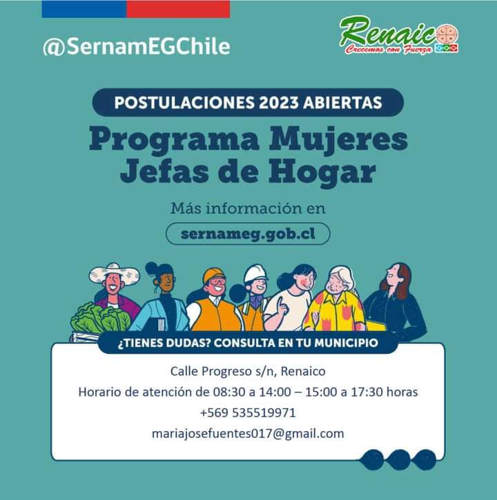 muni_renaico's tweet photo. 🟣 YA ESTÁN ABIERTAS LAS POSTULACIONES AL PROGRAMA MUJERES JEFAS DE HOGAR https://t.co/ZGwMDtmxA8
