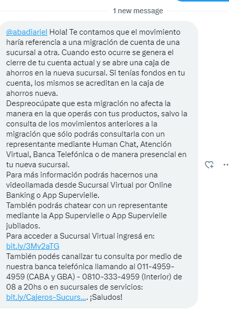 abadiariel's tweet photo. @Supervielle_ARG DE NUEVO.... HUMAN BANKING????
ESTO ES MAS QUE UN BOT CONTESTANDO....
ESTOY HABLANDO CON EL GERENTE Y NADIE ENCUENTRA SOLUCION O SABE RESOLVER LOS PROBLEMAS QUE UDS GENERAN!!!!! 🤬🤬🤬🤬🤬🤬🤬🤬 https://t.co/rT3ZwHucGB