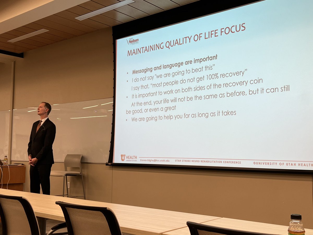 Listening to the inspiring Dr. Steven Edgley of Univ of Utah PM&amp;R discussing promoting resilience after a stroke. We must empathize with our patients. We have to support their efforts for recovery as long as it takes. “The process continues”