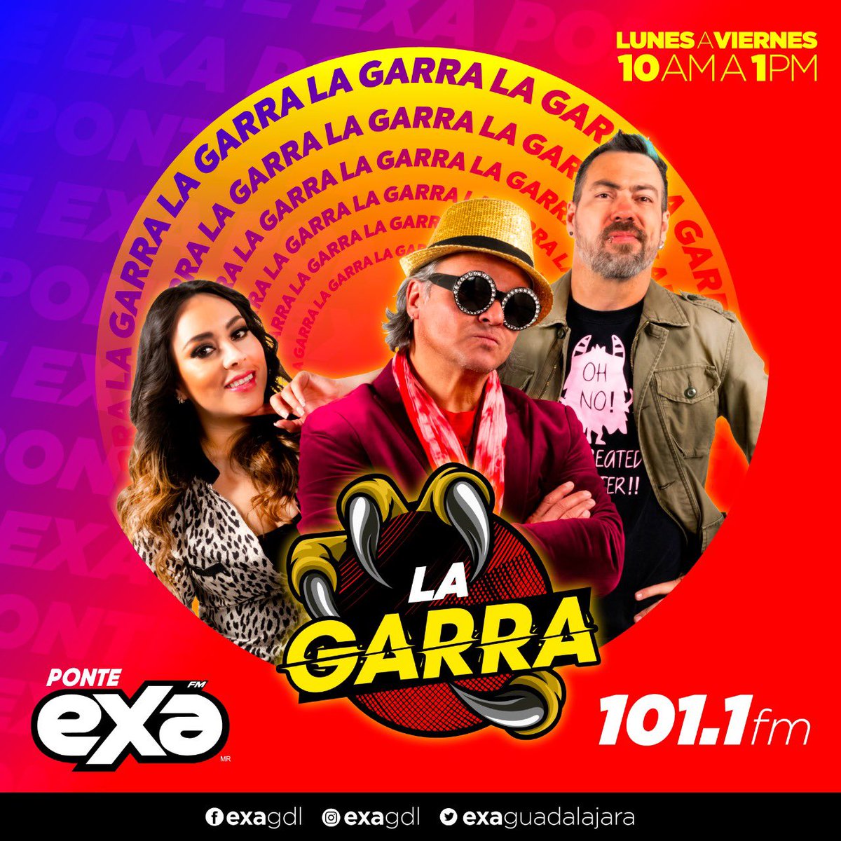 ExaGuadalajara's tweet photo. Ya llego, ya está aquí el #EXAFinDeSemana con La Garra de 10 a 1pm🙌🏻💥 PonteEXA https://t.co/7D4HdWLidA
