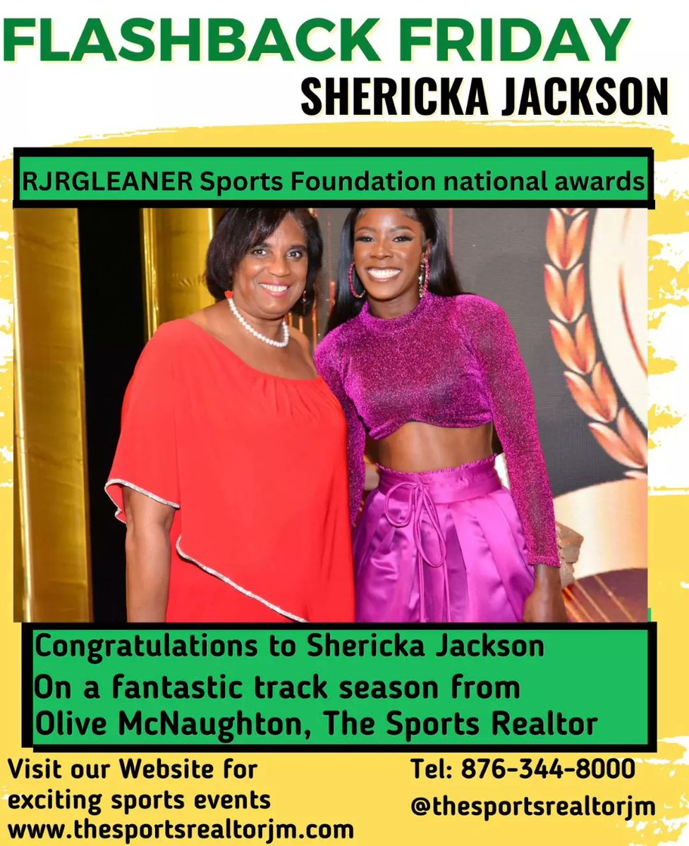 jamprincess2's tweet photo. *Flashback Friday Alert*

Congraulations to @realshellyannfp and Rasheed Broadbell for the 2022 Sportswoman and Sportsman of the year🇯🇲
Also to @sherickajacko for an amazing track season

Join the Jamaica Sports 876 Tour
www.thesportsrealtorjm
com
@WorldAthletics
#Budapest2023 https://t.co/wxVqjAFl74