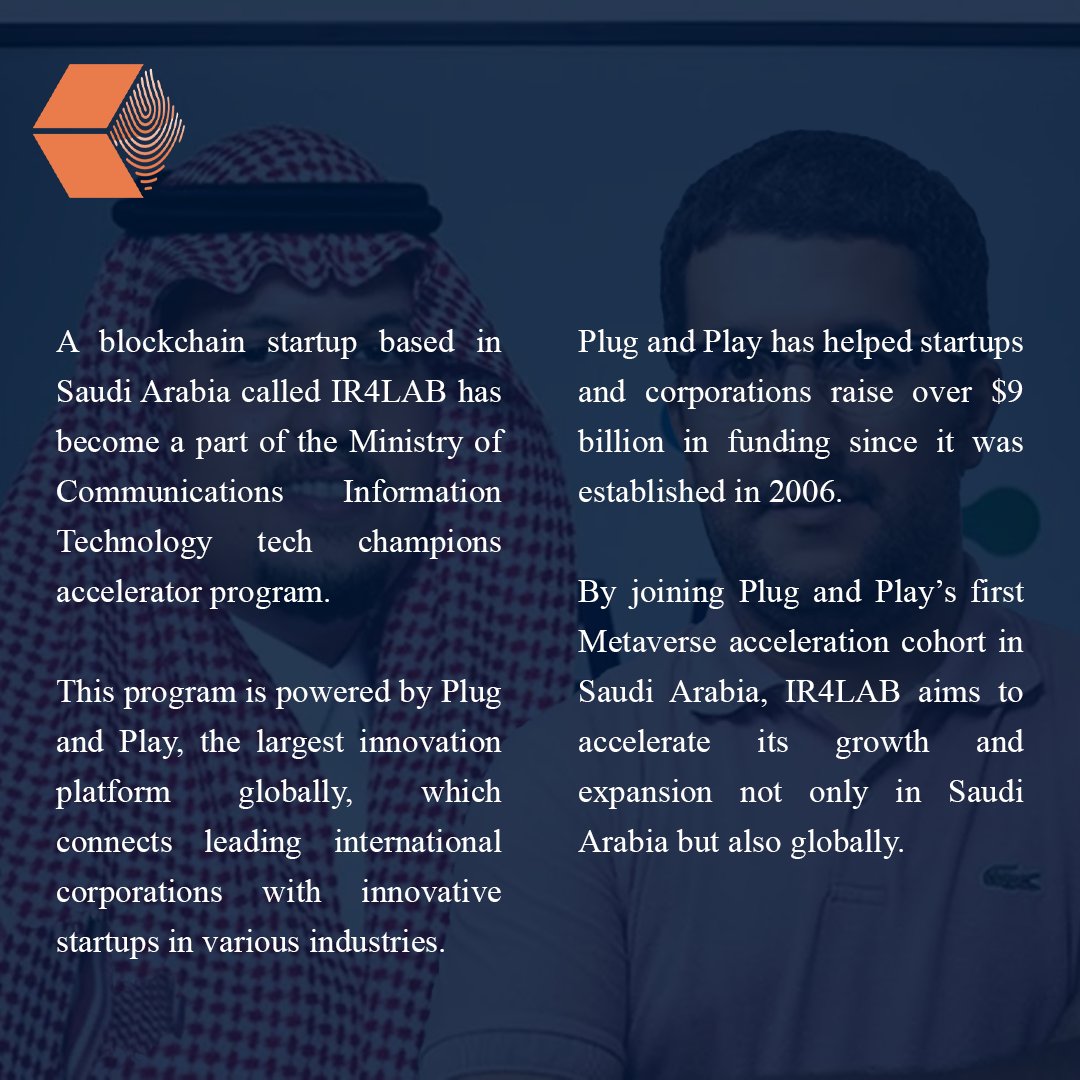 unlockbc's tweet photo. - @IR4Lab Joins @McitGovSa Program to Boost #Tech Innovation
This program is powered by @PlugandPlayTC the largest innovation platform globally, which connects leading international corporations with innovative startups in various industries. https://t.co/lwnjjxmkfP