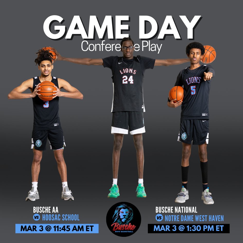 Busche Academy Basketball (@buschehoops) on Twitter photo Double header day π€
Conference play starts
Busche AA
π Hoosac School
β° 11:45 AM ET
π Springfield, MA
Busche National
π Notre Dame West Haven
β° 1:30 PM ET
π Springfield, MA
πΊ No live stream
<a href="/ToneAnderson5/">Antonio Anderson</a>
<a href="/mattbrewerbb/">Matt Brewer</a>
@coachshepp25
<a href="/BuscheAcademy/">Busche Academy</a>
π©πΌβπ» <a href="/sandyadams_co/">Sandy Adams</a> Double header day π€
Conference play starts
Busche AA
π Hoosac School
β° 11:45 AM ET
π Springfield, MA
Busche National
π Notre Dame West Haven
β° 1:30 PM ET
π Springfield, MA
πΊ No live stream
<a href="/ToneAnderson5/">Antonio Anderson</a>
<a href="/mattbrewerbb/">Matt Brewer</a>
@coachshepp25
<a href="/BuscheAcademy/">Busche Academy</a>
π©πΌβπ» <a href="/sandyadams_co/">Sandy Adams</a>