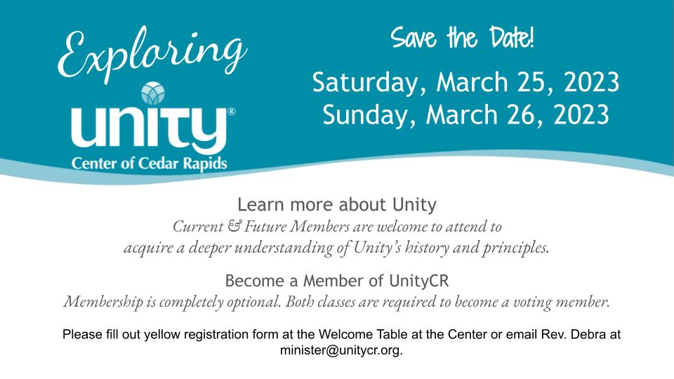 UnityofCR's tweet image. Let it Flow:  The Process of Nonresistance is Dev Debra's topic on Sunday, March 5, 2023 - mailchi.mp/unitycr/let-it… #spiritual #PositivePath #OnlineChurch #NewThought