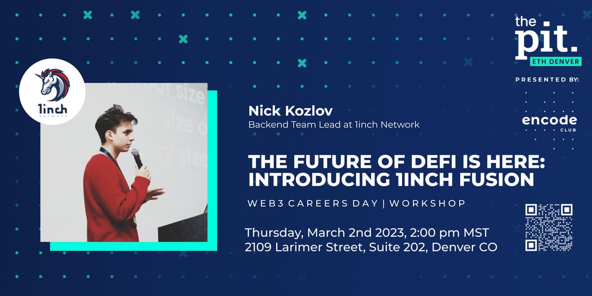 1inch's tweet image. 3/ At the Pit Hacker House, @EnormousRage, our Backend Team Lead, introduced #1inch&apos;s #FusionMode and shared his insights on the future 🔮 of #DeFi.