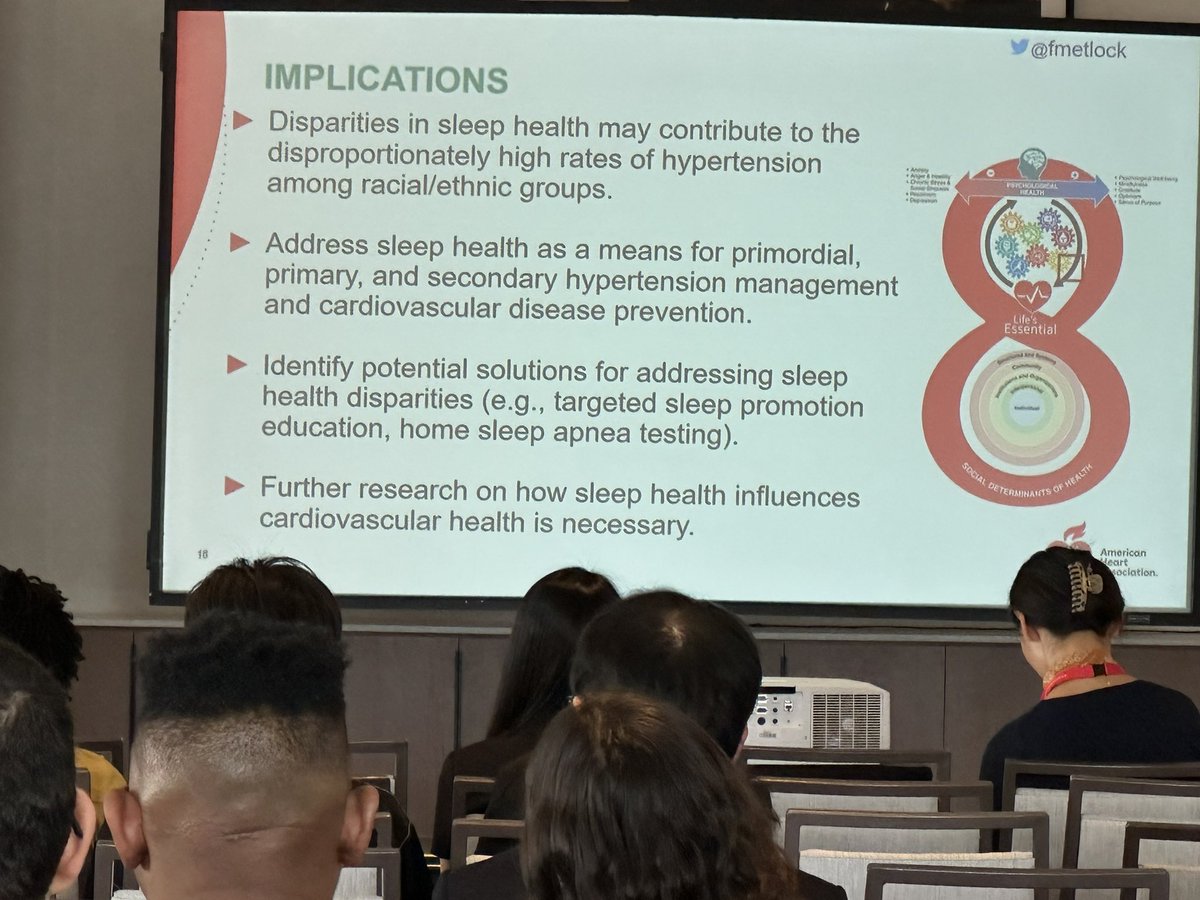 rantocran's tweet photo. PhD student @fmetlock from @JHUNursing is talking about her work examining sleep quality in #NHANES #LE8 

#EPILifestyle23 @JAHA_AHA @AHAMeetings #JAHAMeetingReport #ahajournals https://t.co/DG1ki5xve4
