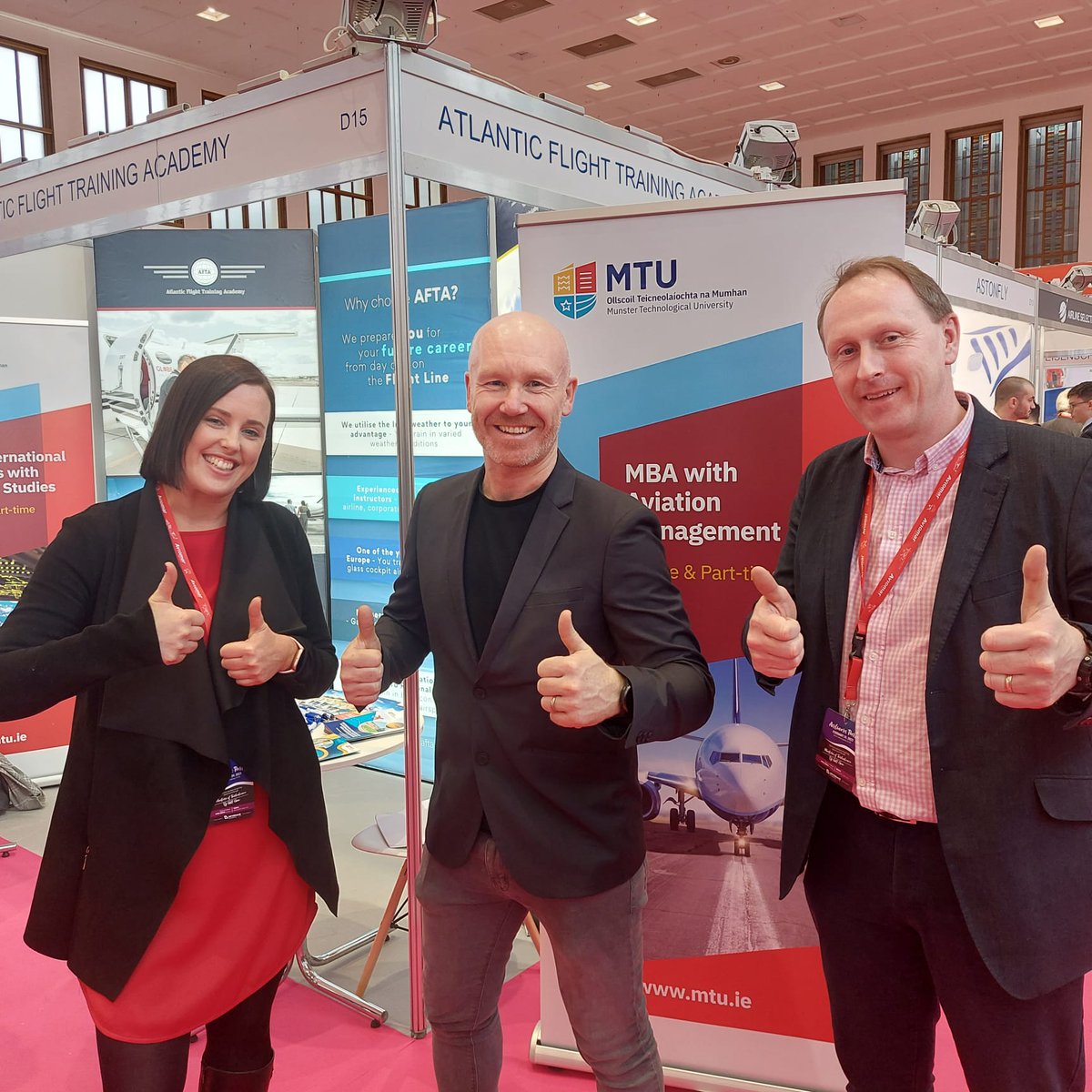 It was great to chat with Mark Duffy at #PilotExpo2023 @MesseBerlin  last weekend ✈👩‍✈️Looking forward to increased collaboration with @Ryanair on @MTU_ie aviation degrees

•MBA with Aviation Mangt
•BA(Hons) Intl. Bus. with Aviation Studies
•BSc(Hons) Global Bus.&Pilot Studies
