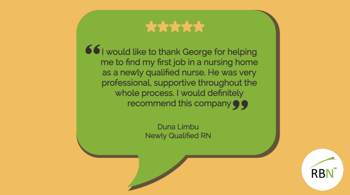 Thank you Duna for your Google review and your positive feedback! It was a pleasure supporting you in finding your first role as a Nurse and we wish you all the best.
#googlereview #nurserecruitment #newlyqualified