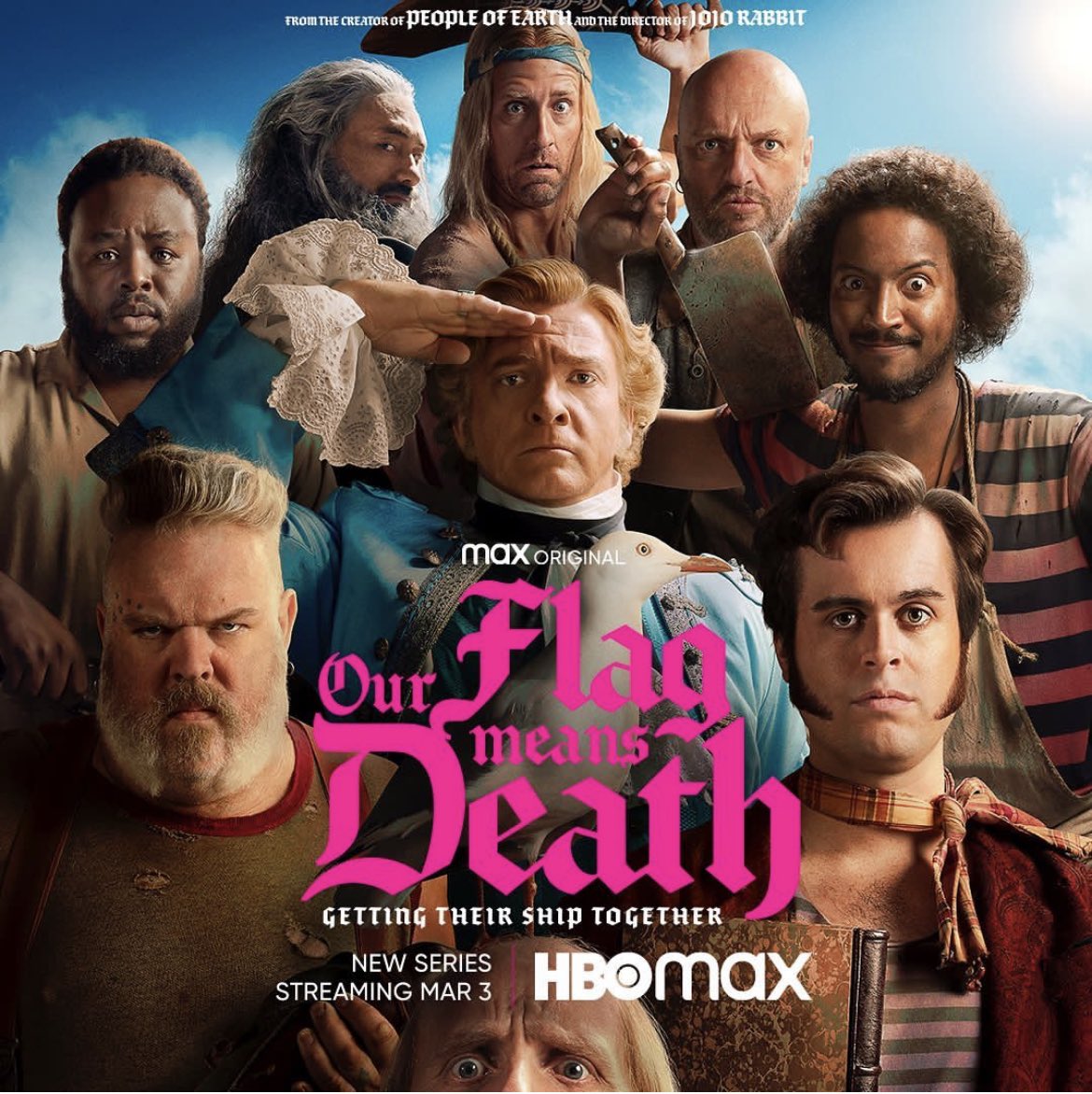 sambaschutte's tweet image. A year ago today this lil show premiered🖤🏴‍☠️✨ 
#OurFlagMeansDeath #ofmd #hbomax