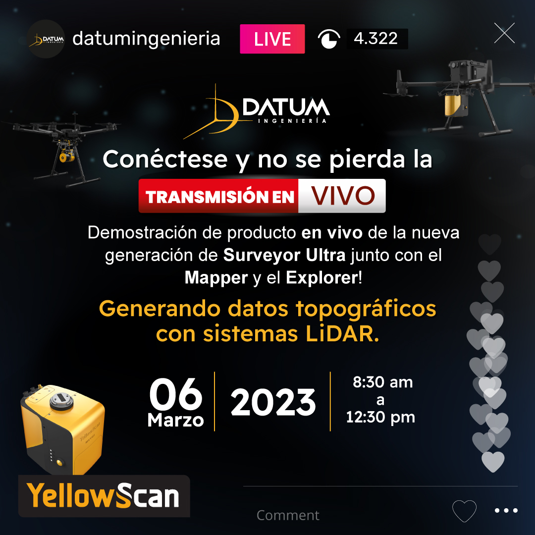 DatumIngenieria's tweet photo. ¡En vivo! con YellowScan 

Síguenos y recibirás la notificación.

🗺️Universidad Distrital Sede Vivero 
📅06 marzo 2023
📍Cra 5 # 15-82
🕣 8:30 am - 12:30 pm

#datum #yellowscan #sistemalidar #mapper #explorer https://t.co/0HY4IkTml8