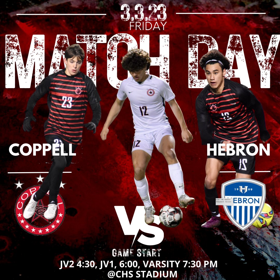 Game Day! Join us  at CHS to watch our boys take on Hebron. This is a critical game so come watch the intensity these boys will bring tonight!