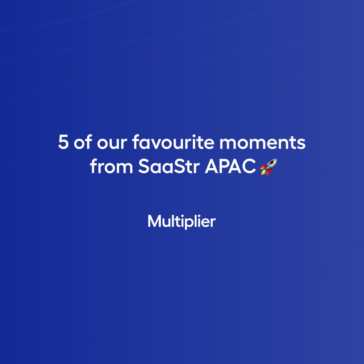 UseMultiplier's tweet photo. Weโre sharing our favourite moments from @saastr APAC event held in Singapore ๐ https://t.co/70y9qawuTG
#SaaStrAPAC #SaaS #EOR https://t.co/JLyunqEhBU
