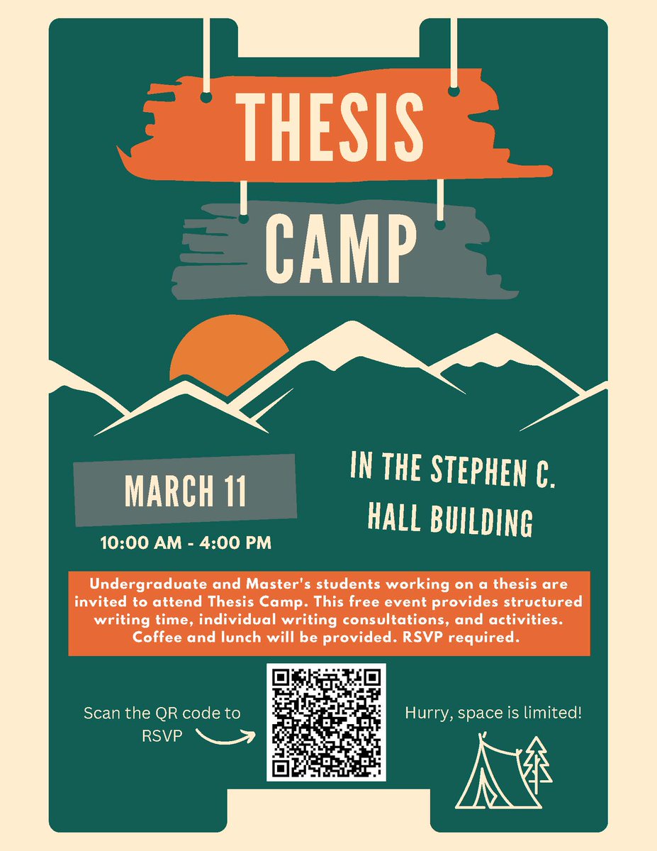 Did you forget to apply to our FREE Thesis Camp happening next Saturday? Email commlab@gatech.edu to reserve your spot on the waitlist!