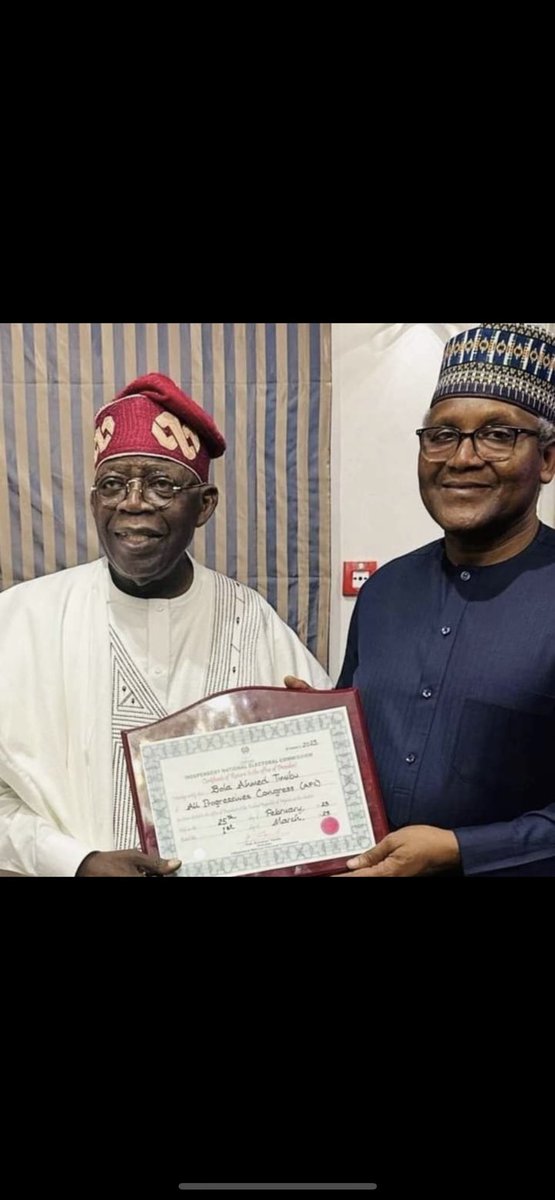 fkeyamo's tweet image. Dangote visits President-Elect,  Asiwaju Bola Ahmed Tinubu and congratulates him on his resounding victory.

This is already a moving train. 

Finally, finally, the JUNGLE MATURES