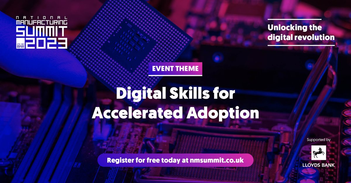 The UK manufacturing industry has the opportunity to become a global leader in digital manufacturing. Learn how we address underlying issues to support training, upskilling &amp; reskilling for a digital future at #NMS2023. Book your place: nmsummit.co.uk