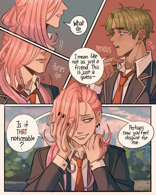 Our happily ever after [4/?]
.
Read from left to right➡️
.
Joe finally confessed to Kaoru😭😭 did he do the right thing? I think so.
.
#SK8THEINFINITY #matchablossom 