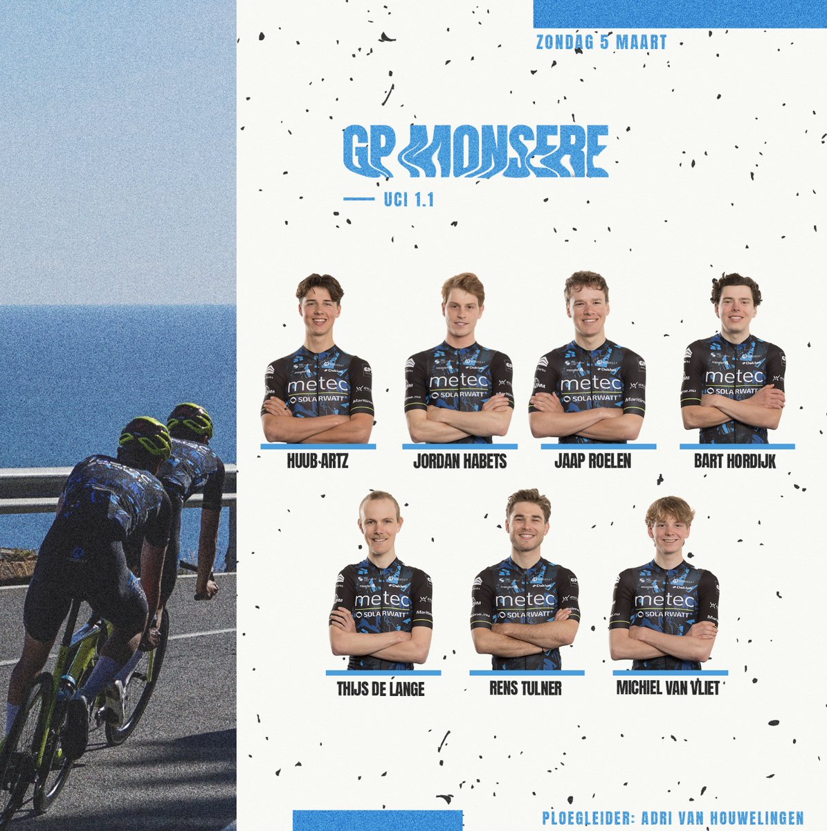 Op zondag staat GP Monseré op het programma. En wij sturen deze renners naar België! 🇧🇪

#Gpmonsere
<a href="/gpmonsere/">MASELIS - G.P. Monseré #VANRSL</a>