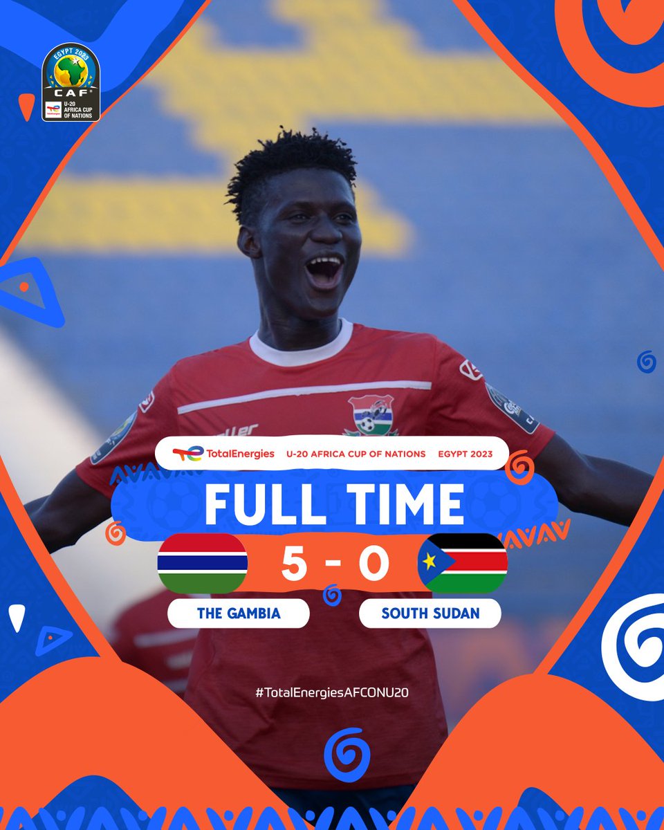 What a quarter final to remember! 😍 An opener from Moses Jarju, a hat-trick from Adama Bojang and a goal from Mahmudu! Sends the young scorpions 🇬🇲 to the semi-finals of the #TotalEnergiesAFCONU20 🔥
The scorpions🇬🇲 have also secured a place in the U20 world cup in Indonesia 🔥