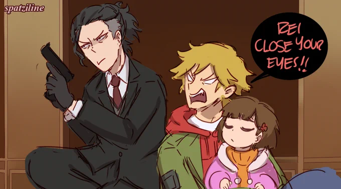 Kazuki, Miri and Rei in a desperate situation... Rei knows this meme #BuddyDaddies #reisuwa #kurusukazuki #miriunasaka 