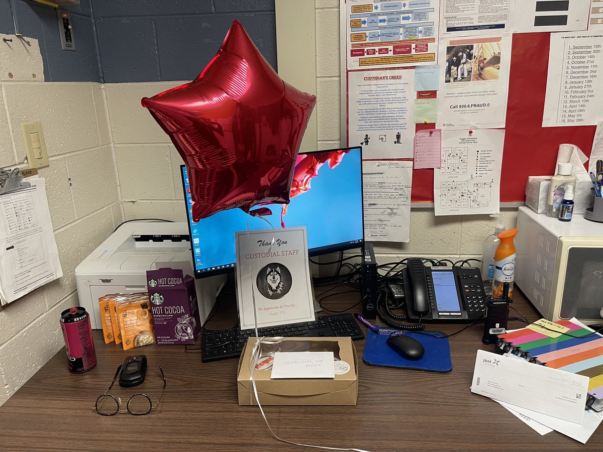 Thank you to our amazing custodial staff at Hugger. We appreciate you! 😀