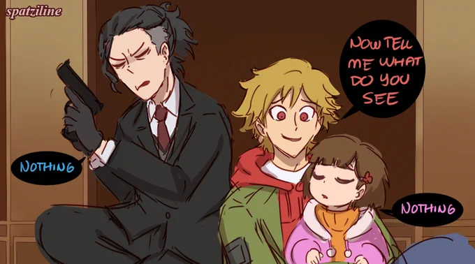 Kazuki, Miri and Rei in a desperate situation... Rei knows this meme #BuddyDaddies #reisuwa #kurusukazuki #miriunasaka 