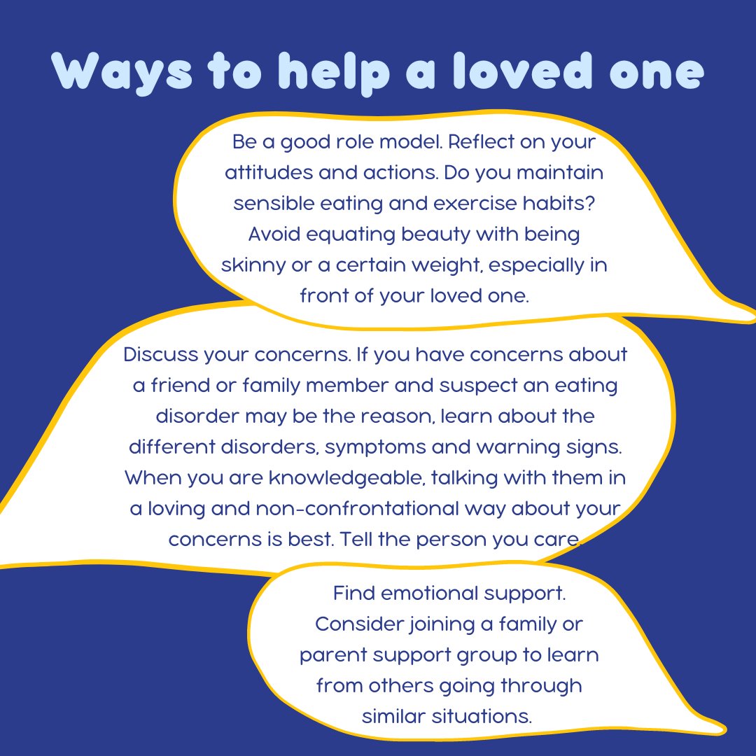 For day five of #NEDAWeek, we are discussing how to help yourself and others who may be experiencing an eating disorder. The most important thing to remember is that you are not alone! There are support systems in place and resources available to help you and your family recover!