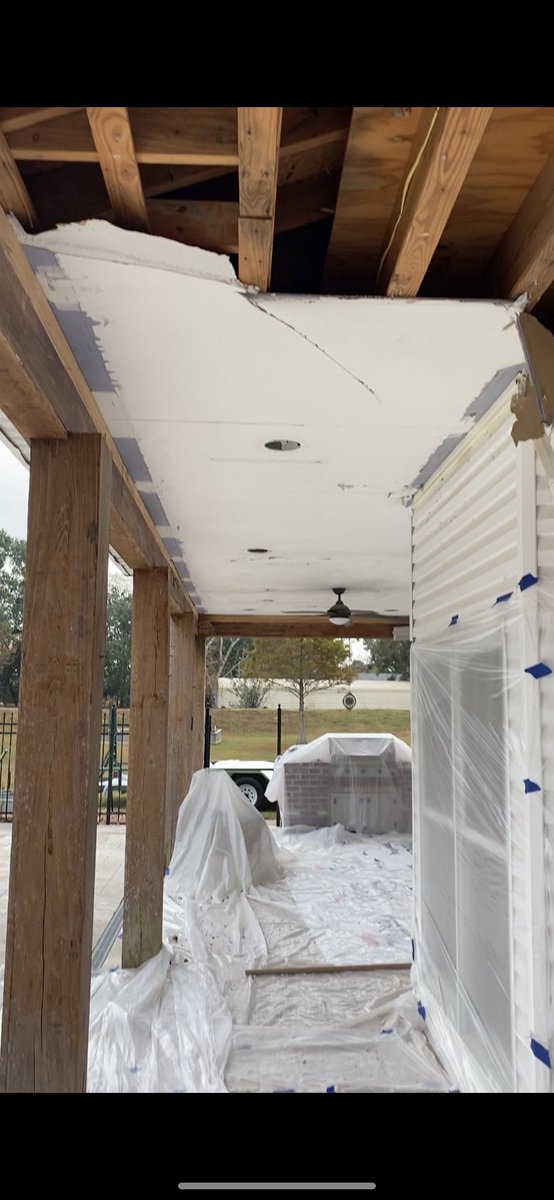 MLRJRConstr's tweet photo. New Project:

-Tongue and groove ceiling

The client’s preferred choice of stain was Chestnut, a perfect finish to this project!

Call or email for a quote today! #MLRJRConstructionLLC  #Contractor #tongueandgroove #crownmolding
#patio #ceiling  #sanding  #stain #lafayettela https://t.co/la3Fy04uCa