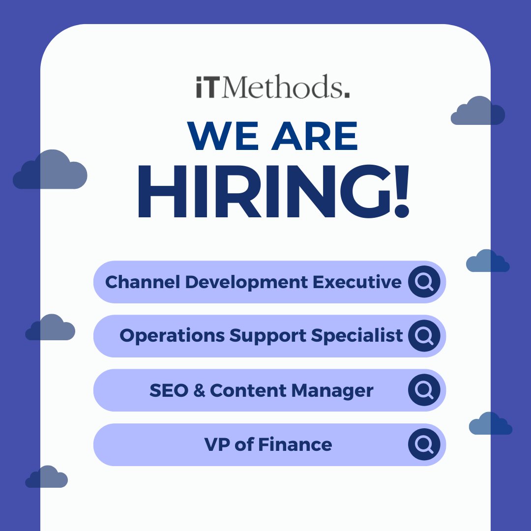 itmethods's tweet photo. Our Team is GROWING! Take your career to the next level 🚀 
Apply today: https://t.co/2ZuHzMQOnv

 #Hiring #opportunities #careergrowth #greatplacetowork #remoteworking #workfromhome #recruiting #careerdevelopment #itmethods https://t.co/doMGJjBVpX