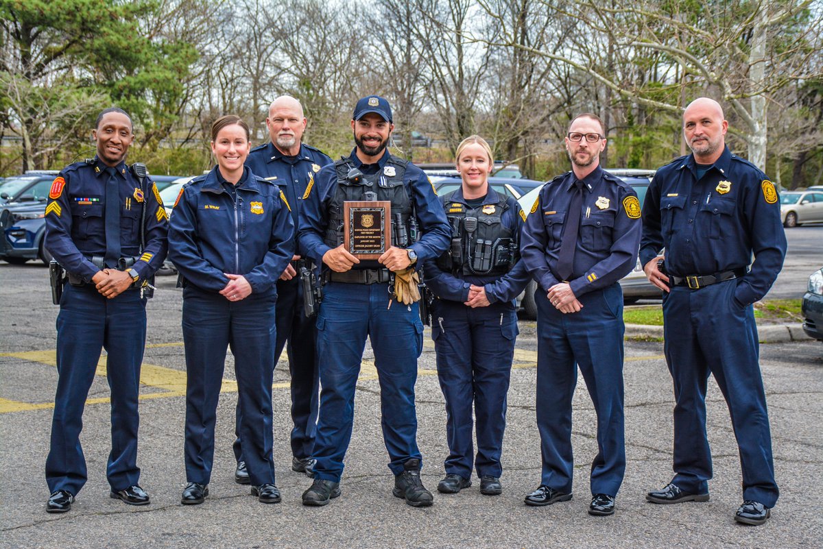 Officer J. Dean has been named the First Precinct's "Officer of the Month" by his colleagues. Officer Dean is being recognized for his work ethic, professionalism, and the positive attitude he shows no matter what he has been called to handle.