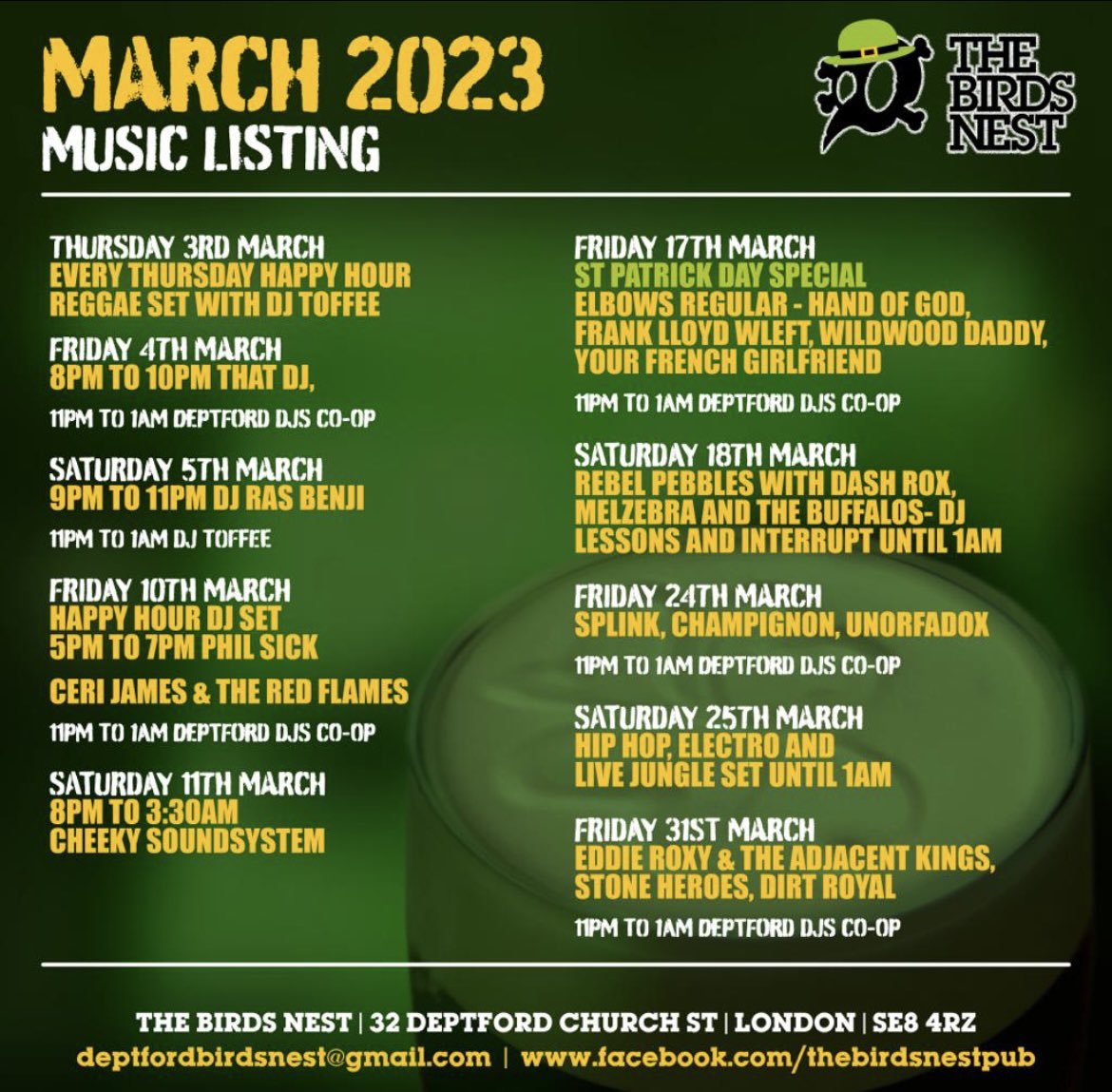 The Birds Nest (@thebirdsnestpub) on Twitter photo March gig listings March gig listings