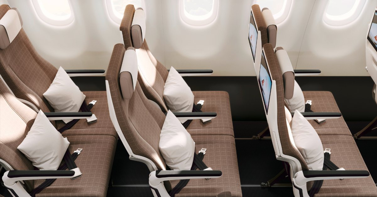 FlySWISS's tweet photo. SWISS Senses, that’s our new inflight experience as of 2025✈️
Check out our new cabin with timeless colours &amp; top-quality materials, inspired from Switzerland’s unique nature &amp; architectures. 🏔️ For the first time we’ll also have suites in First and parts of Business class. 💺 https://t.co/P8uYsiDnbU