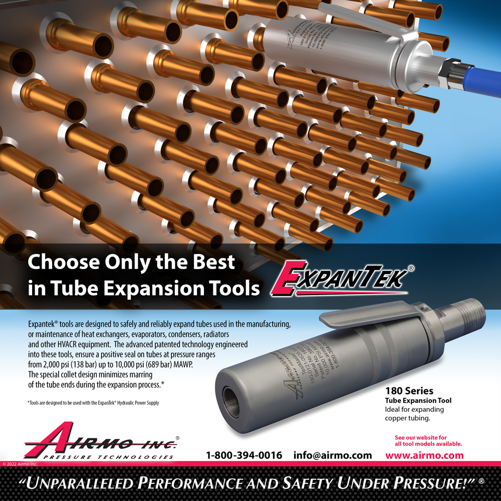 Learn more about ExpanTek® Tube Expansion Tools and Hydraulic Power Supplies.

Learn more: airmo.com/expantek-produ…

#heatexchangers #coolingtowers #condensers #evaporators, #radiators, #finnedtubes #airmo